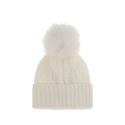 Moncler White Wool Oves Aries Beanie