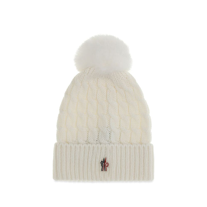 Moncler Grenoble White Wool Oves Aries Beanie