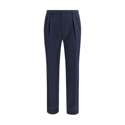 Brioni Blue Wool Oves Aries Casual Pants