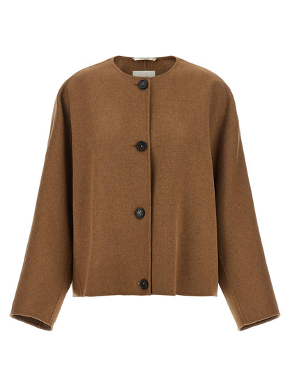 'S Max Mara Brown Wool Full-Length Jacket