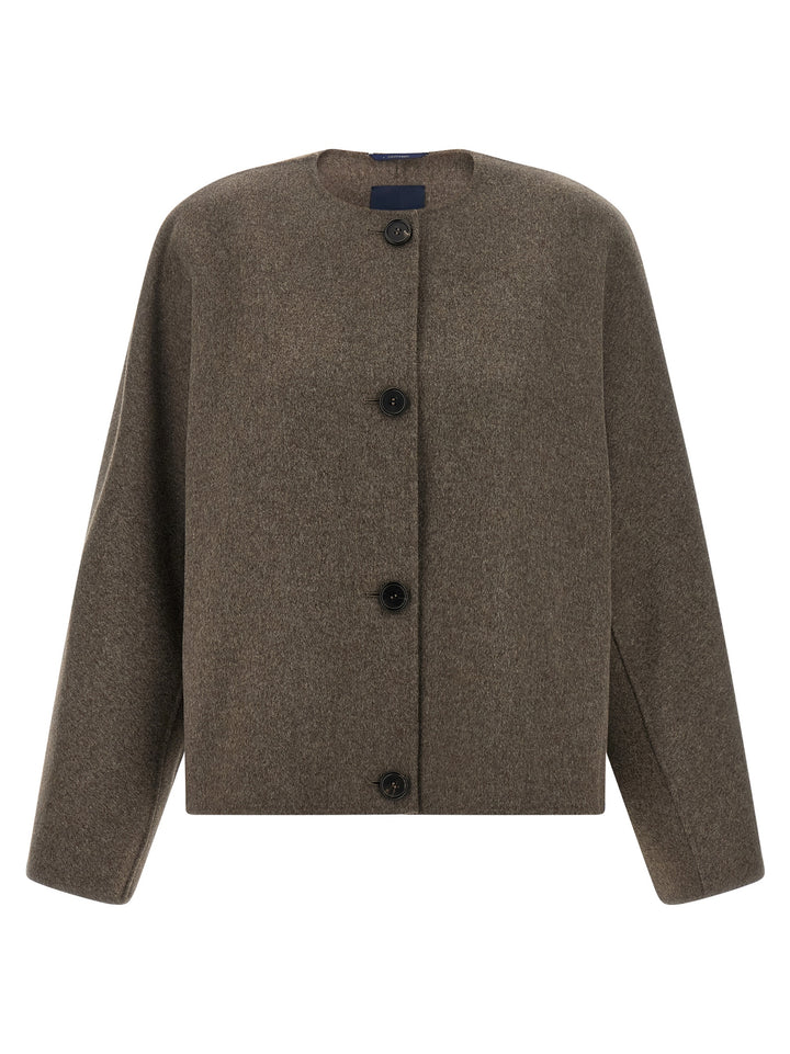 'S Max Mara Brown Wool Full-Length Jacket
