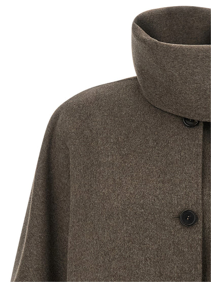 'S Max Mara Brown Wool Full-Length Jacket