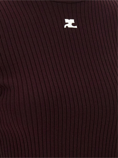 Courrèges Bordeaux Viscose Sweatshirt