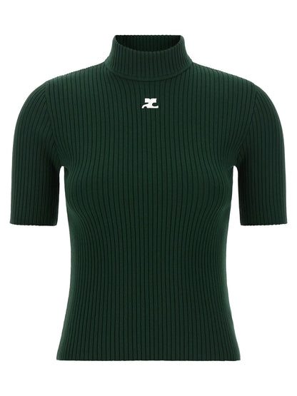 Courrèges Bicolor Viscose Turtleneck