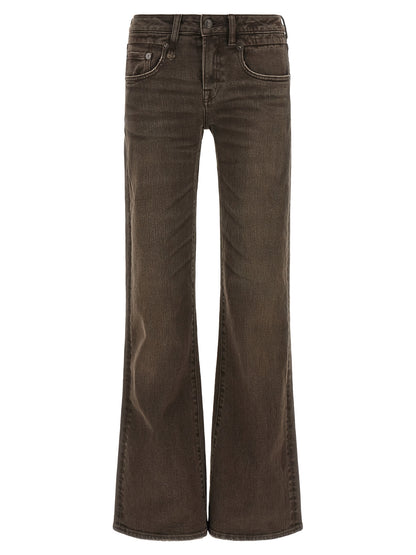 R13 Brown Cotton Flared Jeans