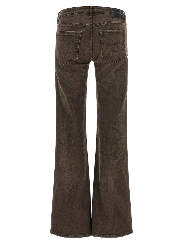 R13 Brown Cotton Flared Jeans