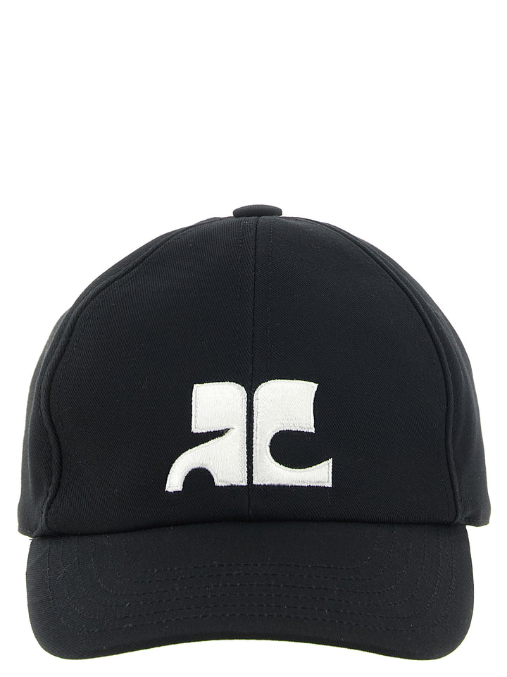 Courrèges Black Cotton Cap (Baseball Hat)