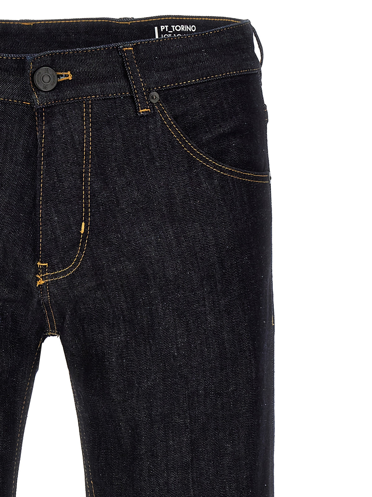 PT Torino Blue Cotton Straight-Leg Jeans