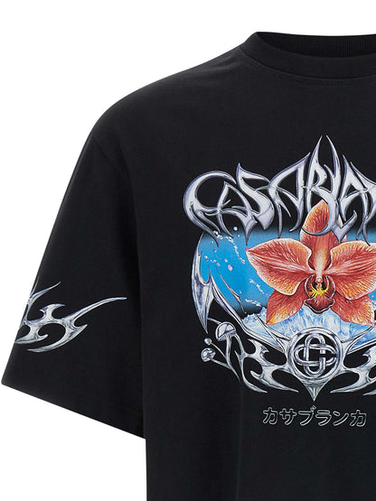 Casablanca Black Organic Cotton T-Shirt