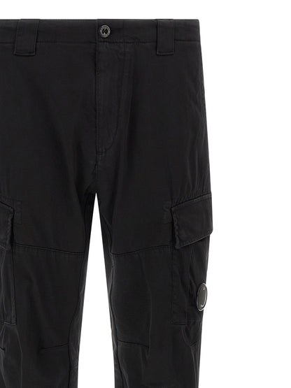 C.P. Company Black Cotton Cargo Pants
