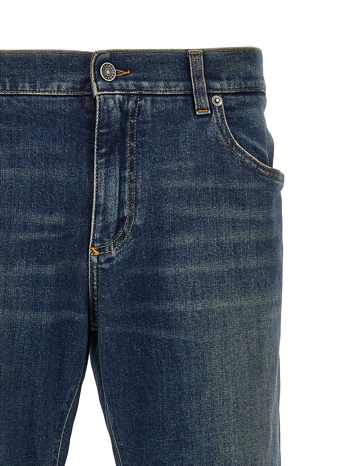 Dolce & Gabbana Blue Cotton Straight-Leg Jeans