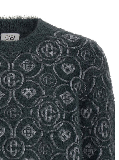 Casablanca Gray Wool Cardigan