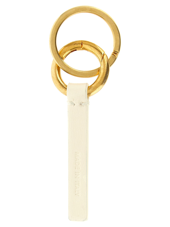 Jil Sander White Calfskin Keychain
