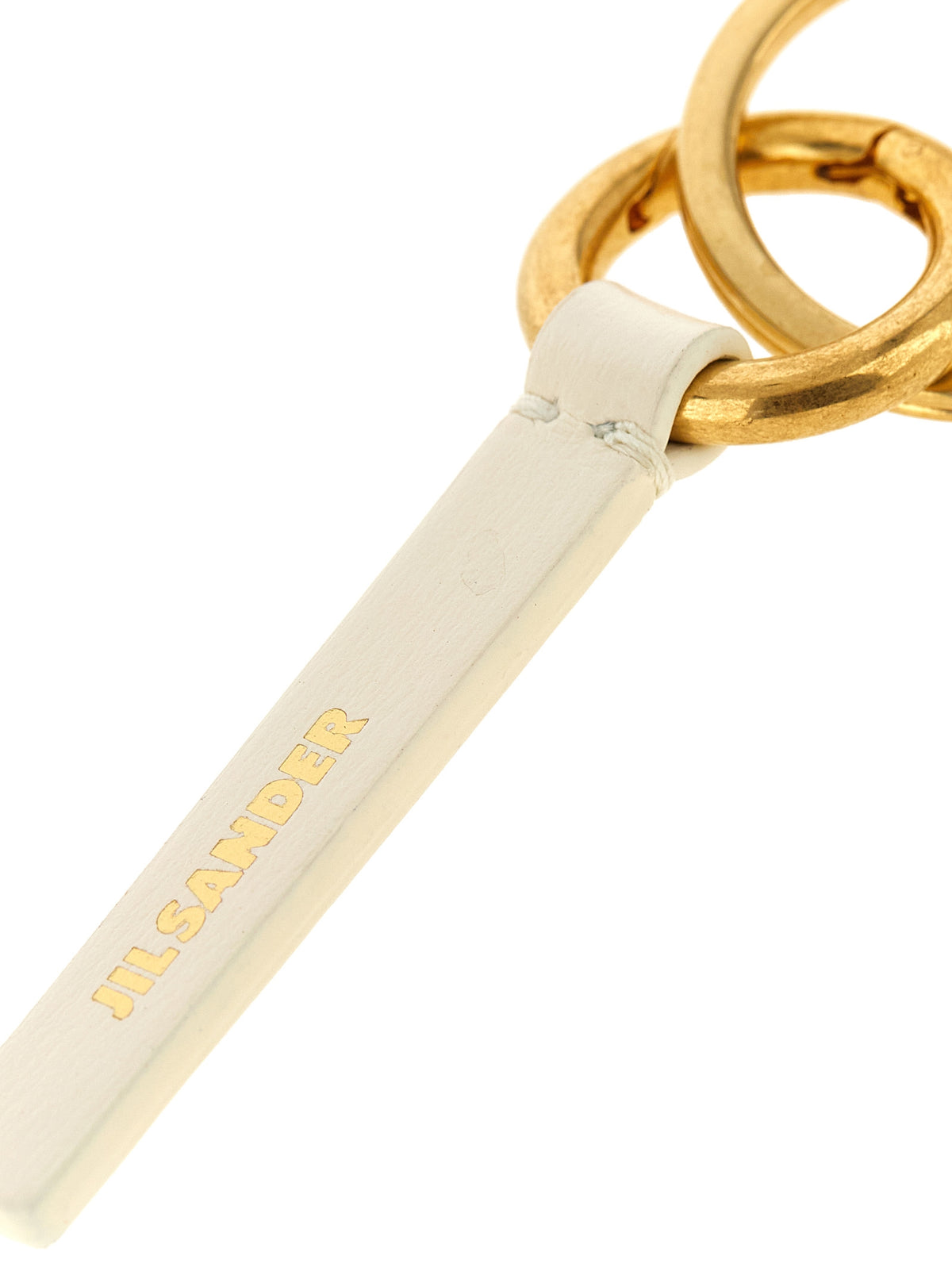 Jil Sander White Calfskin Keychain