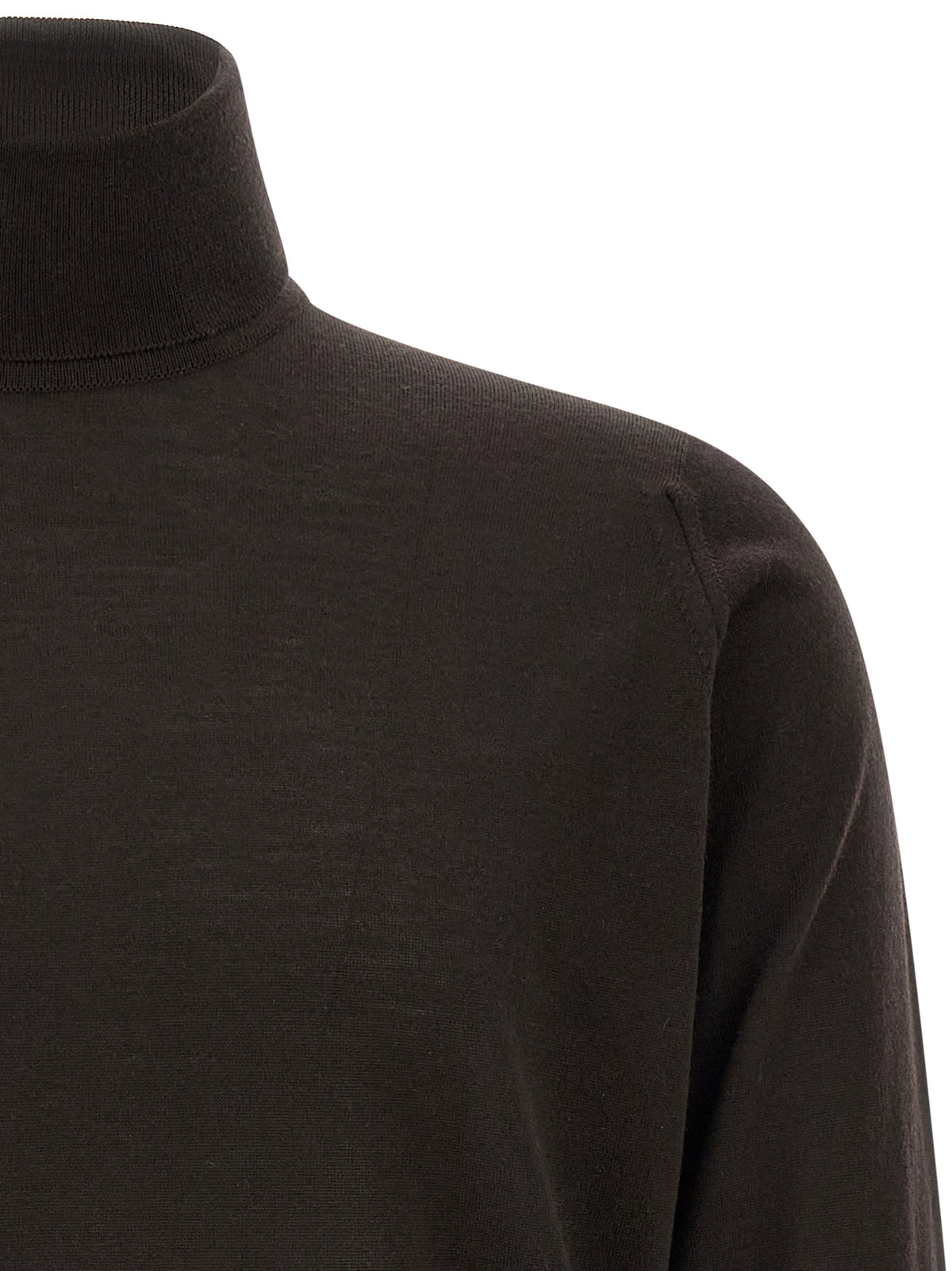 JOHN SMEDLEY Brown Merino Wool Cardigan