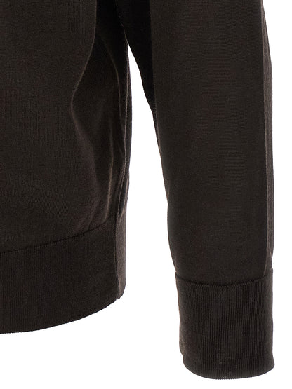 JOHN SMEDLEY Brown Merino Wool Cardigan