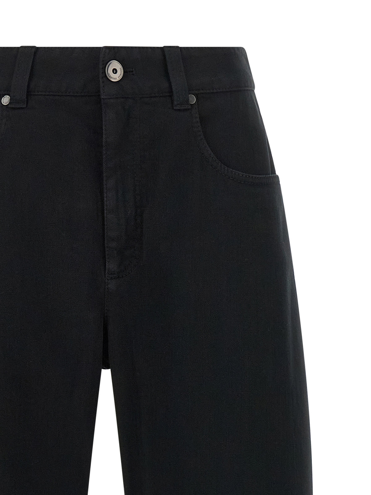 Brunello Cucinelli Black Cotton High-Waisted Jean