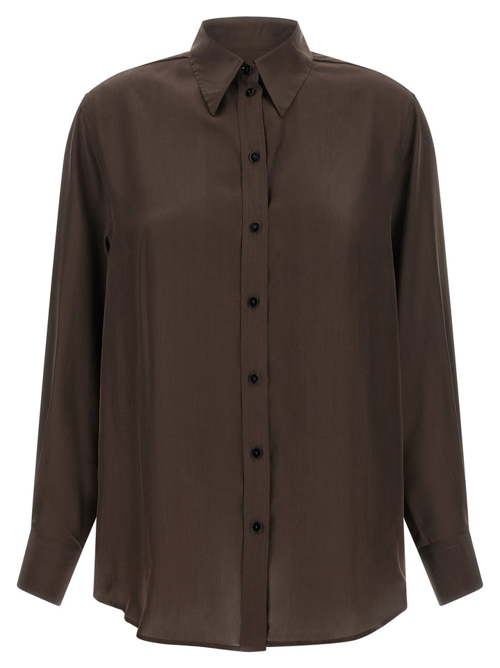 XACUS Brown Silk Blouse