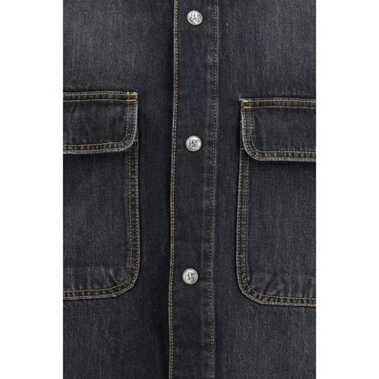 Palm Angels Blue Denim Shirt
