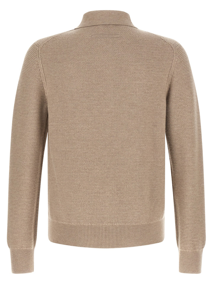ZEGNA Beige Cashmere Polo Shirt