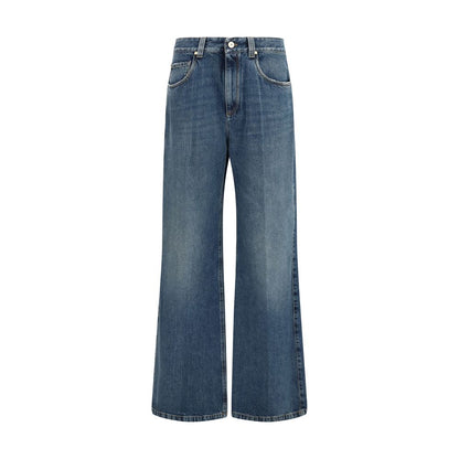Brunello Cucinelli Blue Cotton Relaxed Fit Jeans