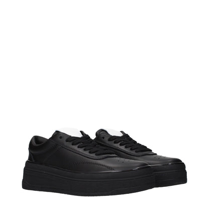 Jil Sander Black Leather Platform Sneakers