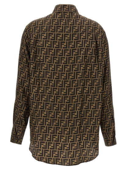 Fendi Brown Silk Blouse