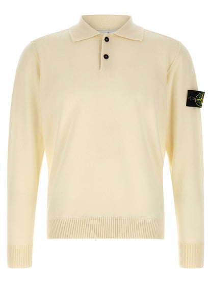 Stone Island White Virgin Wool Cardigan
