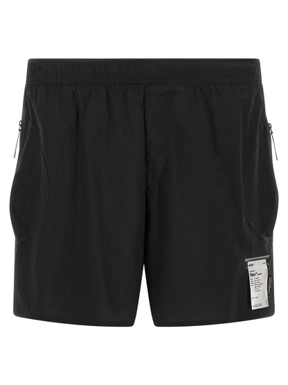 SATISFY Black Polyamide Bermuda Shorts