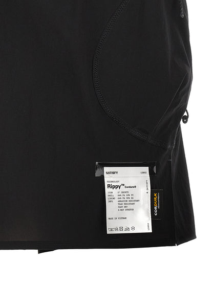 SATISFY Black Polyamide Bermuda Shorts