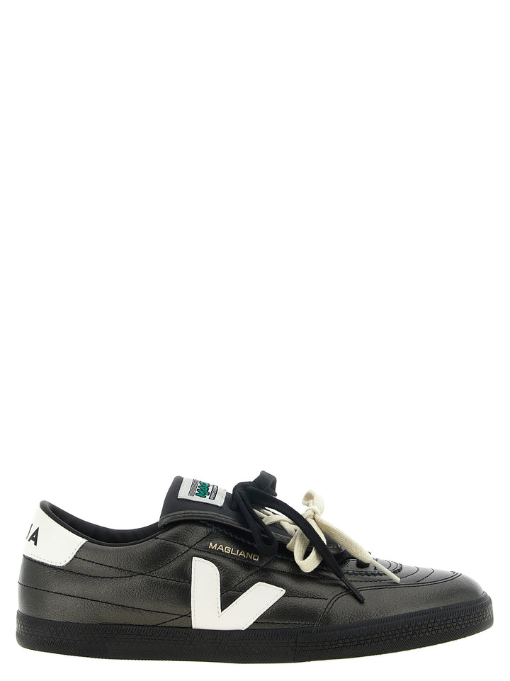 Veja Black Calfskin Low Top Sneakers