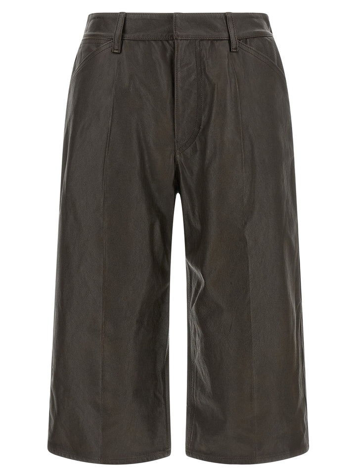Lemaire Brown Calfskin Bermuda Shorts