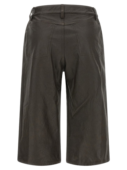 Lemaire Brown Calfskin Bermuda Shorts