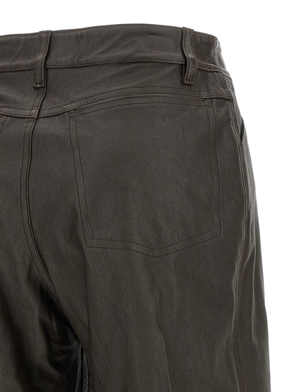 Lemaire Brown Calfskin Bermuda Shorts