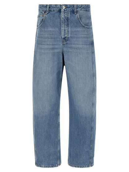 Jacquemus Blue Cotton High-Waisted Jean