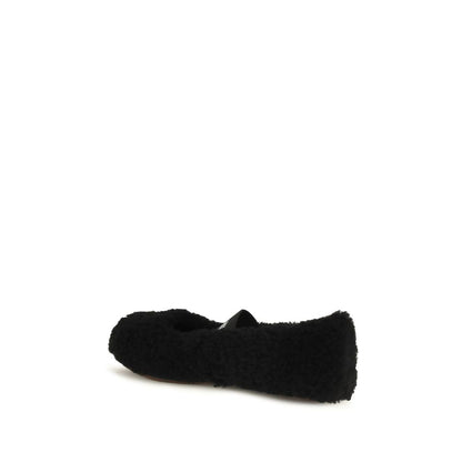 Moon Boot Black Fur Ballet Flats