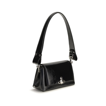 Vivienne Westwood Black Calf Leather Bos Taurus Shoulder Bag