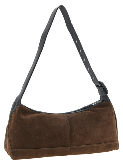 Ami Paris Brown Cowhide Crossbody Bag