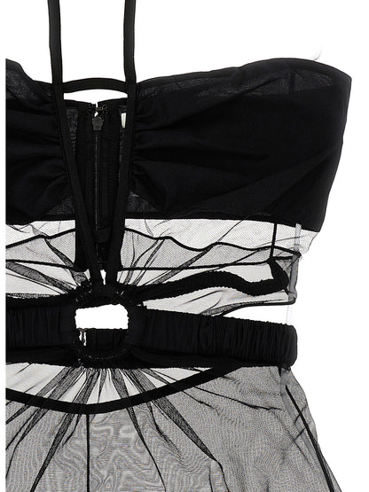 Nensi Dojaka Black Polyamide Bodysuit
