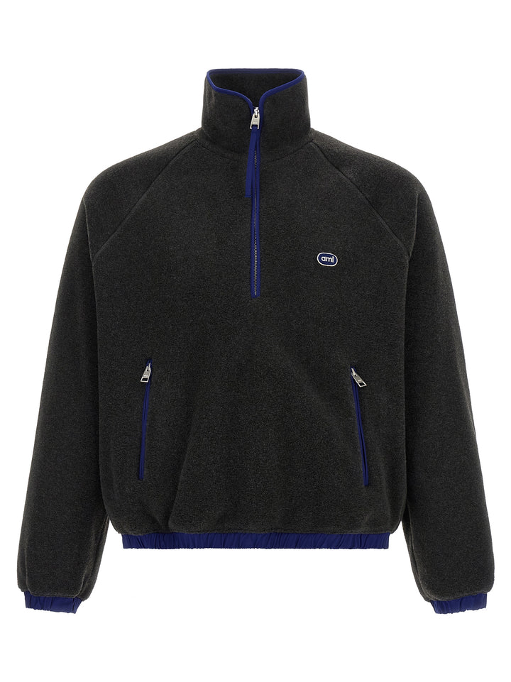 Ami Paris Gray Polyester Sweatshirt