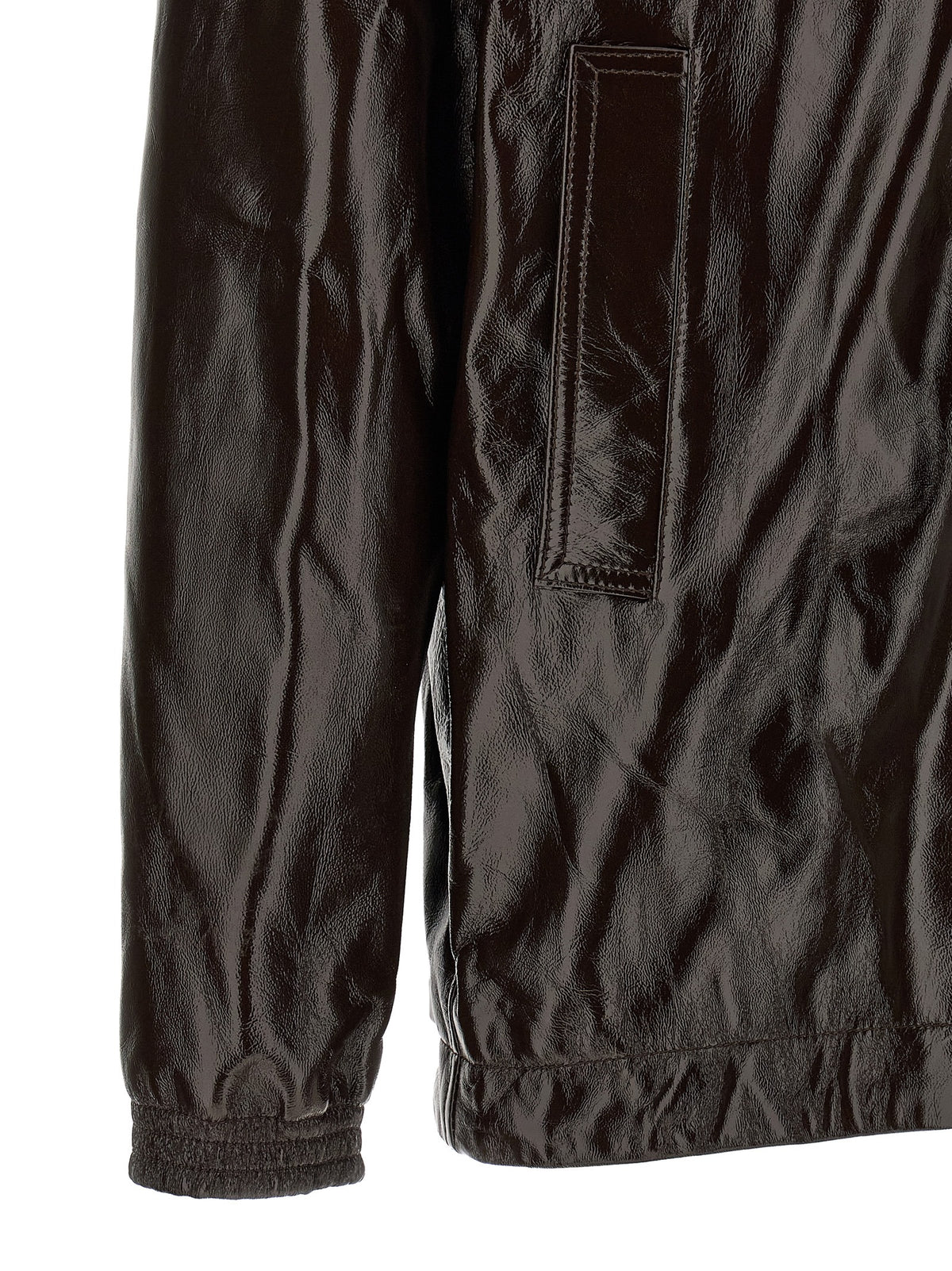 Namacheko Brown Lamb Leather Leather Jacket