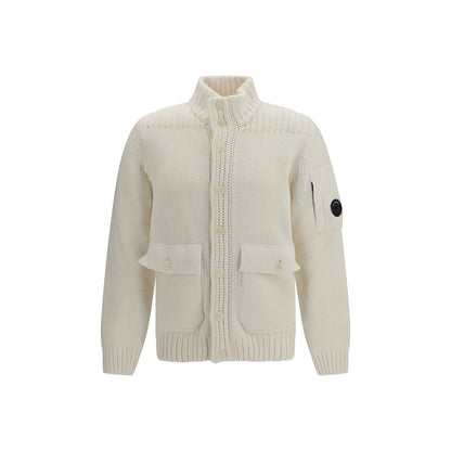 C.P. Company White Wool Oves Aries Cardigan