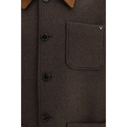 Valentino Garavani Brown Wool Oves Aries Full-Length Jacket