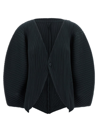 Issey Miyake Black Polyester Cardigan