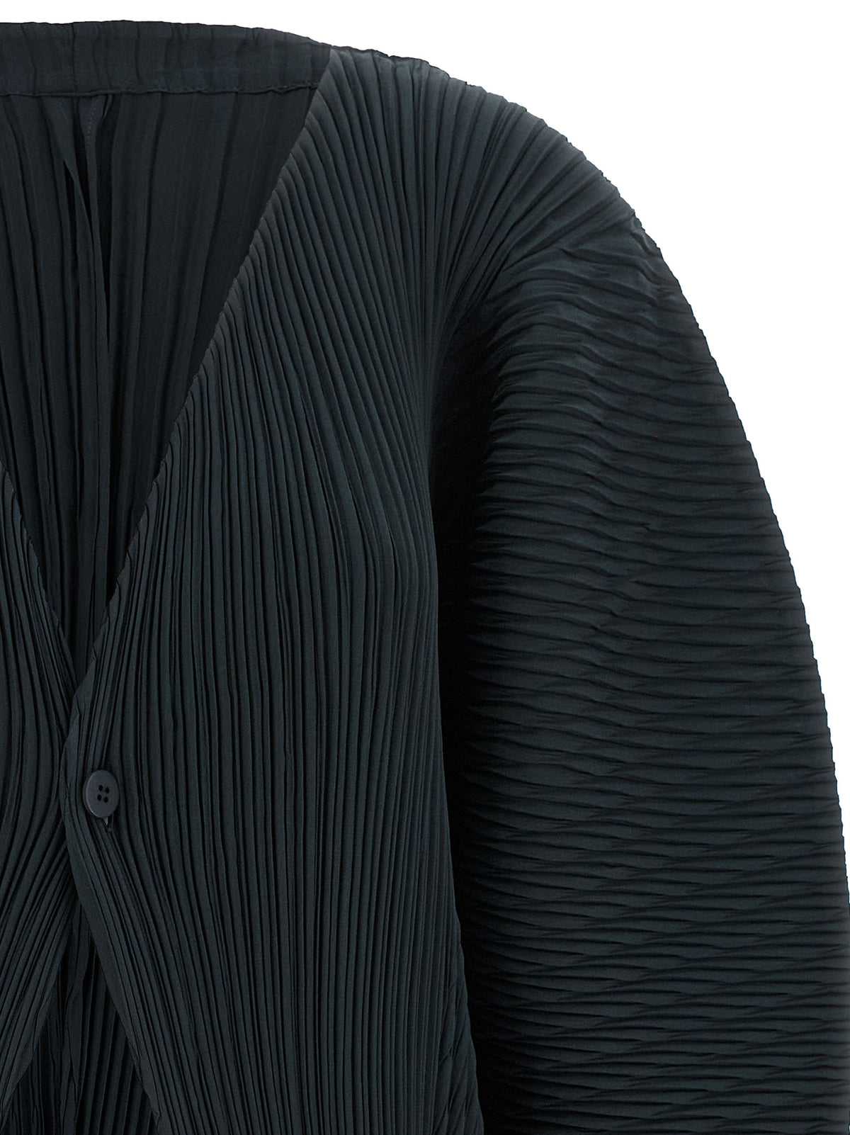 Issey Miyake Black Polyester Cardigan