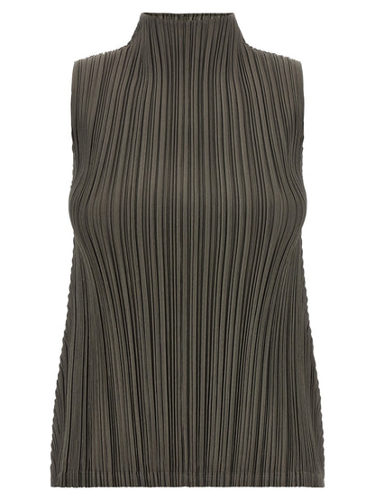 PLEATS PLEASE ISSEY MIYAKE Bicolor Polyester Blouse