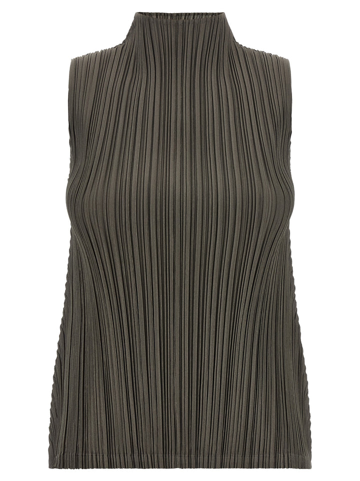 PLEATS PLEASE ISSEY MIYAKE Bicolor Polyester Blouse