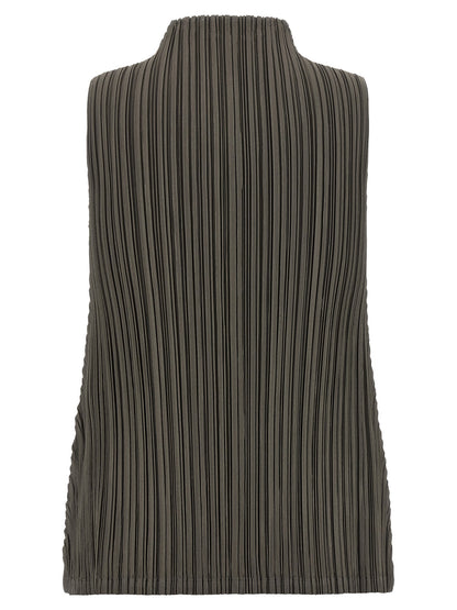 PLEATS PLEASE ISSEY MIYAKE Bicolor Polyester Blouse