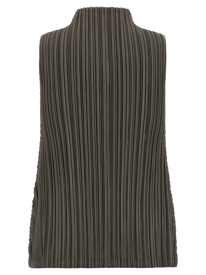 PLEATS PLEASE ISSEY MIYAKE Bicolor Polyester Blouse