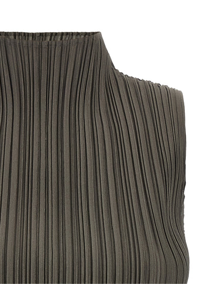 PLEATS PLEASE ISSEY MIYAKE Bicolor Polyester Blouse
